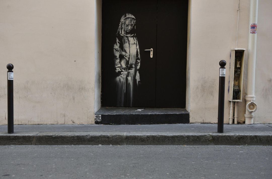 Imagen de archivo de la puerta con el mural de Banksy