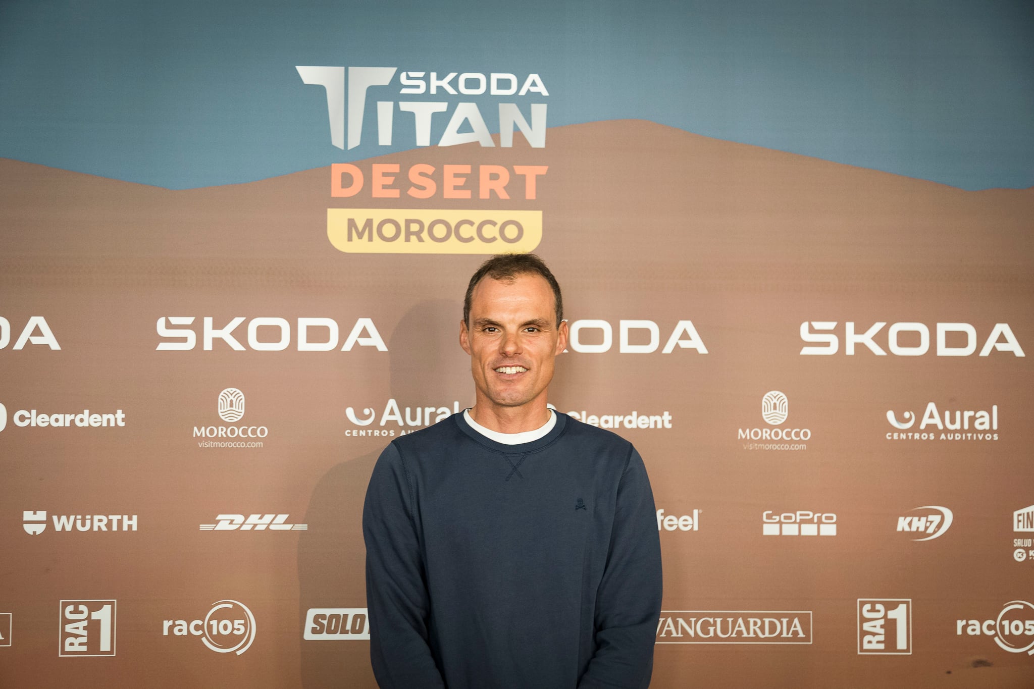 Luis León Sánchez en la presentación de la Škoda Titan Desert Morocco