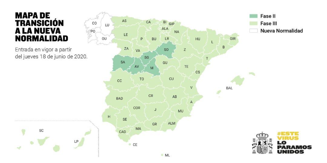 Mapa transición a la nueva normalidad