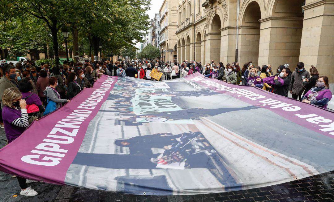 Vista de la manifestación convocada este martes en San Sebastián