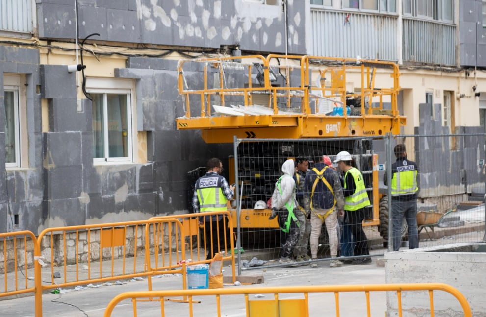 Inspección de trabajo en los bloques de Santa Catalina