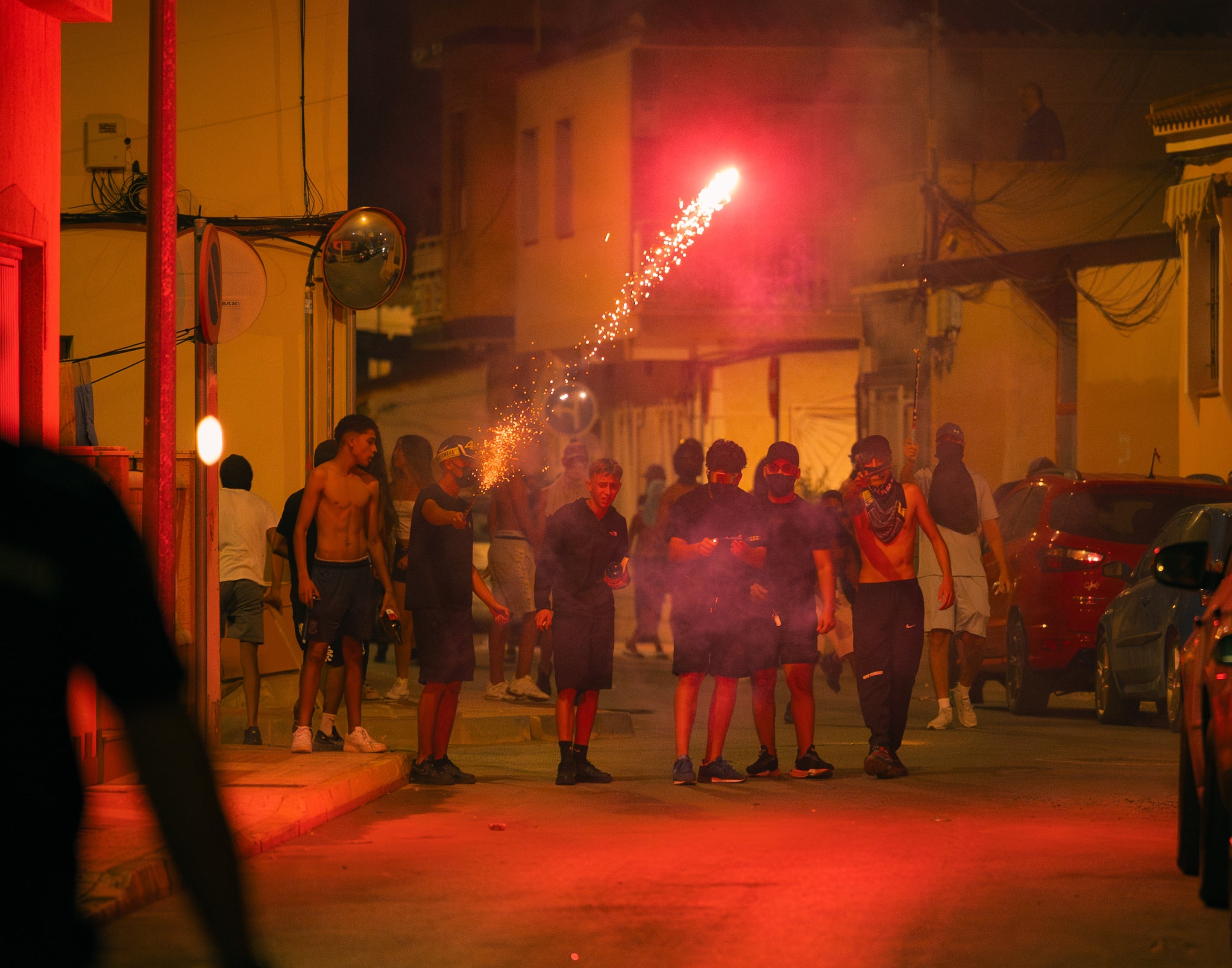 Manifestantes se enfrentaron con la policía el 13 de julio de 2025 en Torre Pacheco, Murcia. Olmo Blanco/Getty Images.