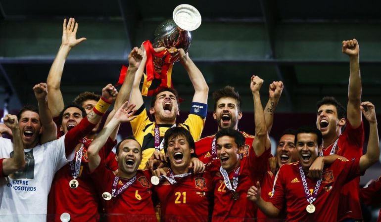 La selección española, en una foto de archivo de la victoria en 2012 en la Eurcopa de Ucrania