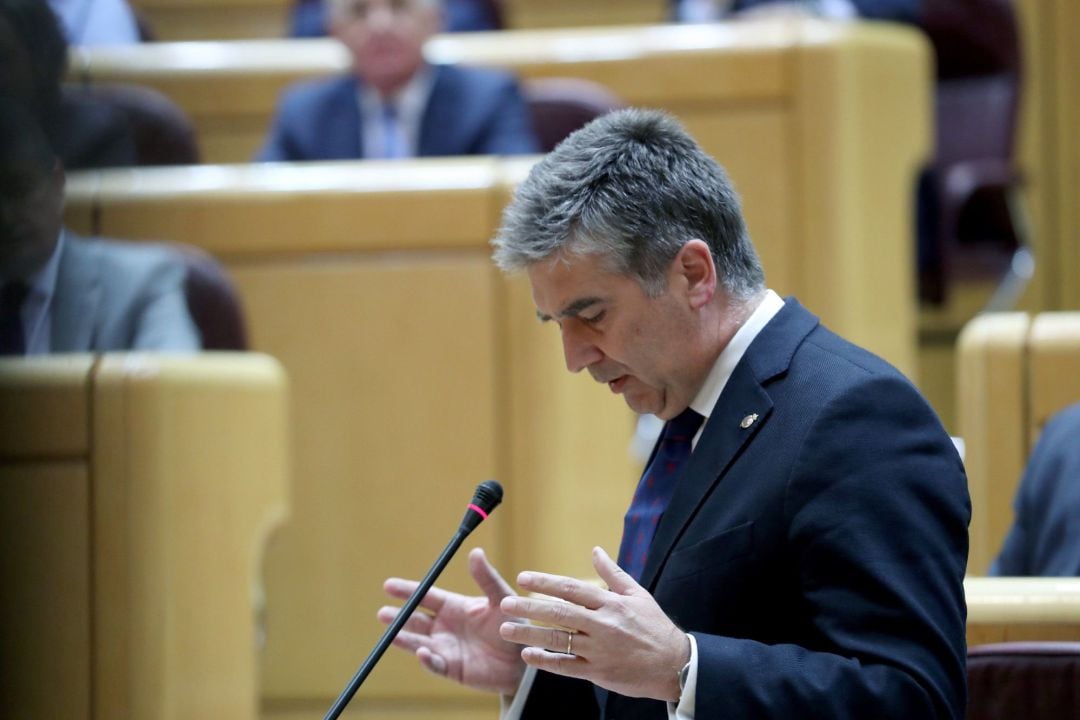 El portavoz del PP en el Senado, Ignacio Cosidó, durante su intervención en la sesión de control al Gobierno en el Pleno del Senado