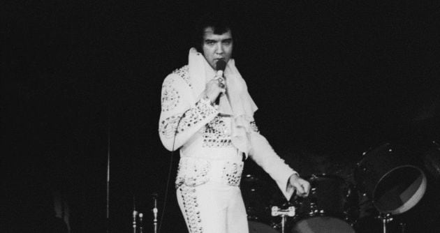 Elvis durante una actuación en Nueva York en 1970.