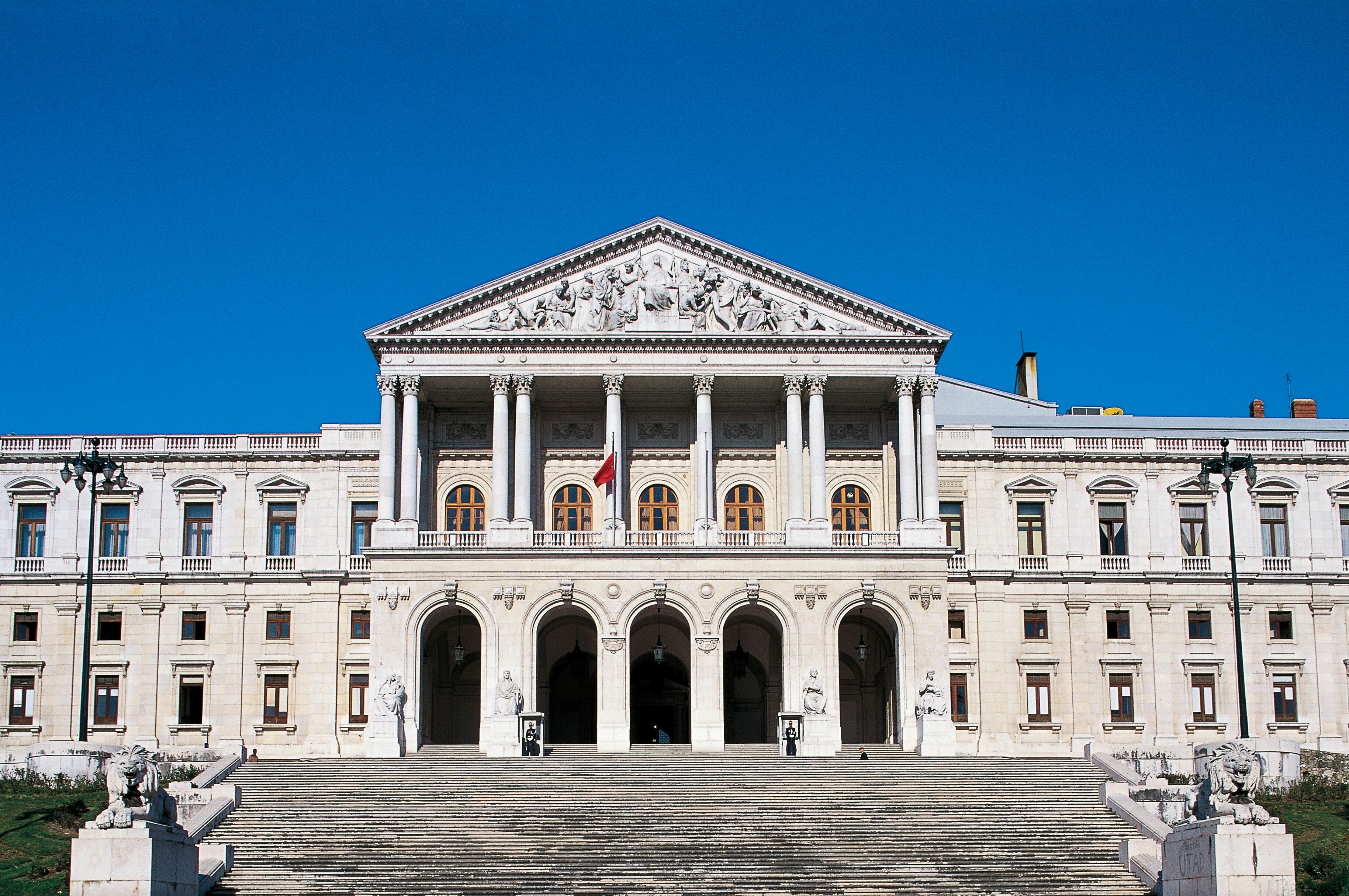 Fachada del Palacio de Sao Bento (Lisboa), sede del Gobierno de Portugal