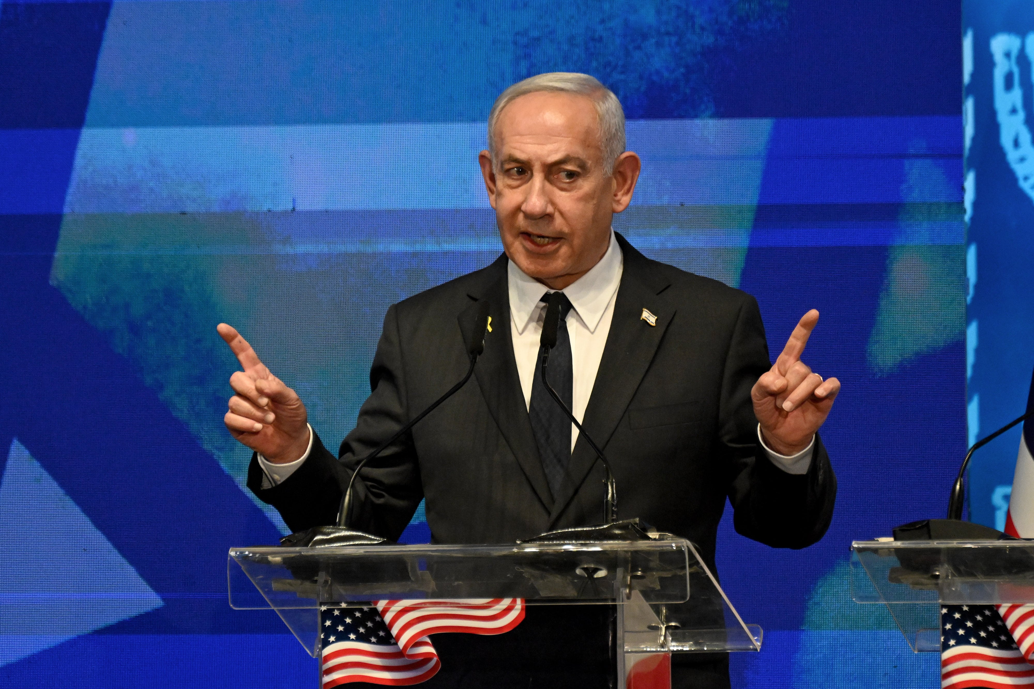 Benjamin Netanyahu durante su encuentro con legisladores estadounidenses en Jerusalem