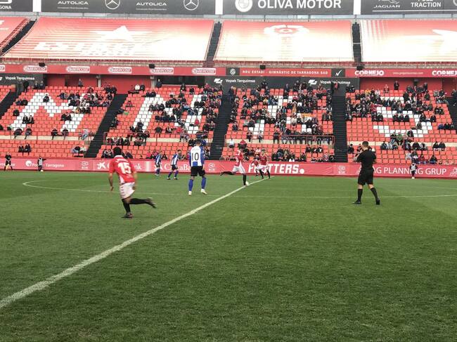 Imagen del partido de este domingo entre Nástic y Hércules