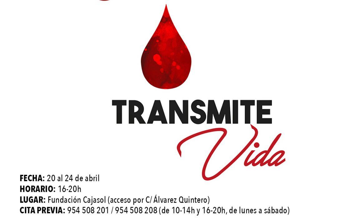 Cartel de la nueva campaña de donación de sangre que la próxima semana acoge la Fundación Cajasol