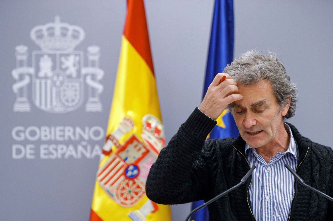 El director del Centro de Coordinación de Alertas y Emergencias Sanitarias, Fernando Simón, durante la rueda de prensa posterior a la reunión de la comisión de seguimiento del coronavirus, este miércoles en el ministerio de Sanidad en Madrid.