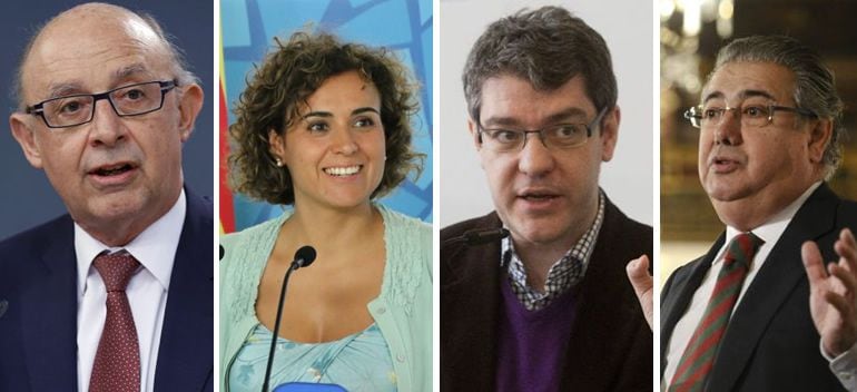 Los cuatro ministros, de izquierda a derecha: Cristóbal Montoro, Dolors Montserrat, Álvaro Nadal y Juan Ignacio Zoido