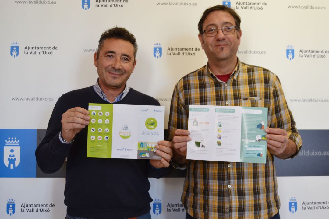 El concejal de Medio Ambiente de la Vall d&#039;Uixó, Fernando Daròs y el director de Medio Ambiente de FOVASA, Javier Bartolomé