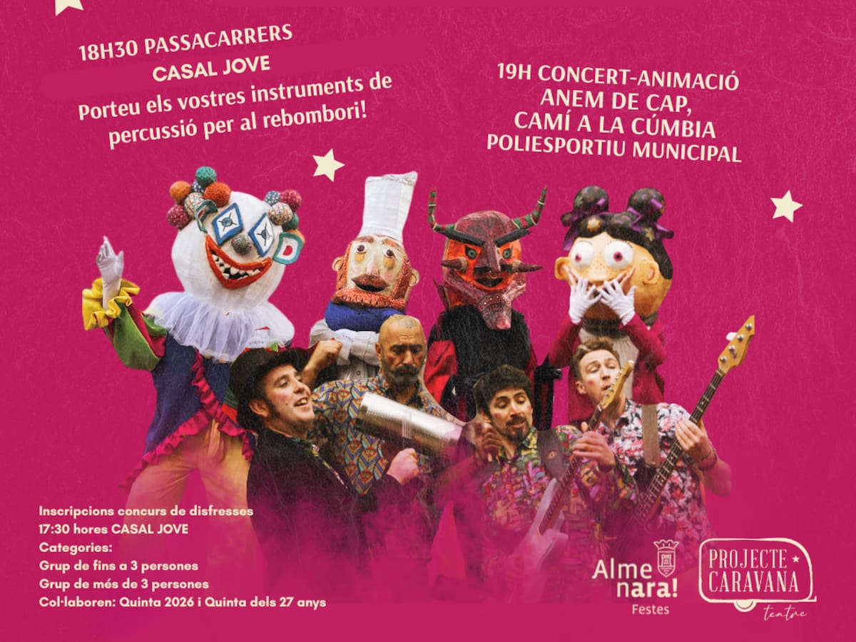Almenara celebrará su Carnaval el próximo sábado 21 de febrero con pasacalle, concurso de disfraces y concierto