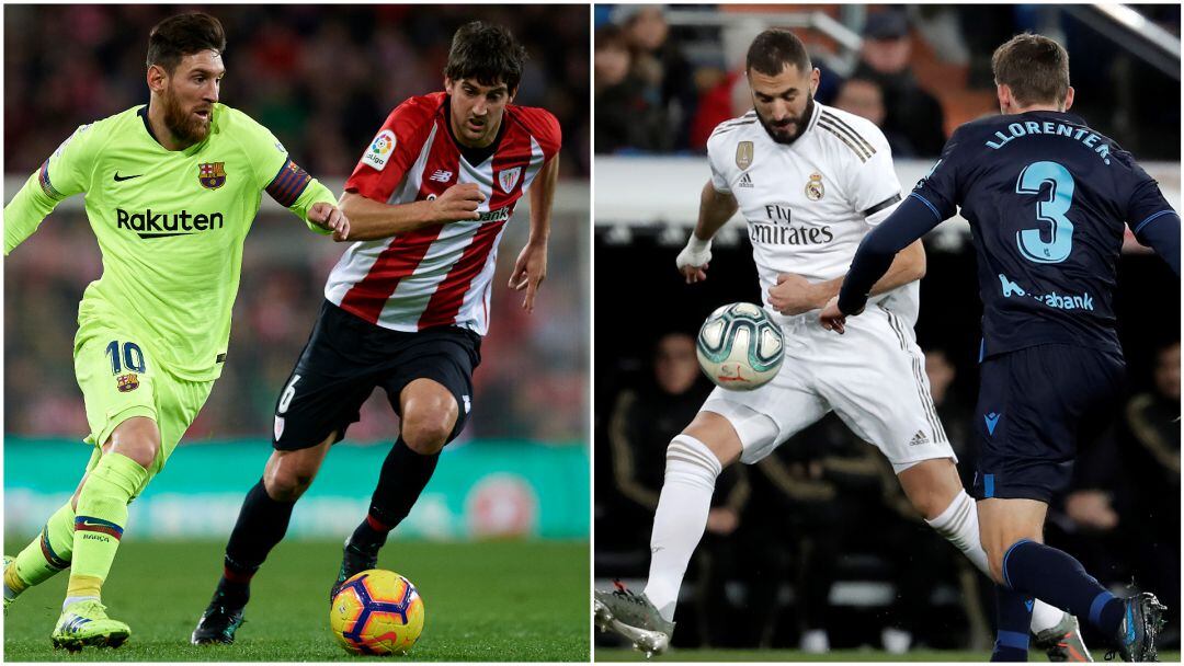 Messi y Benzema en partidos contra el Athletic y la Real Sociedad