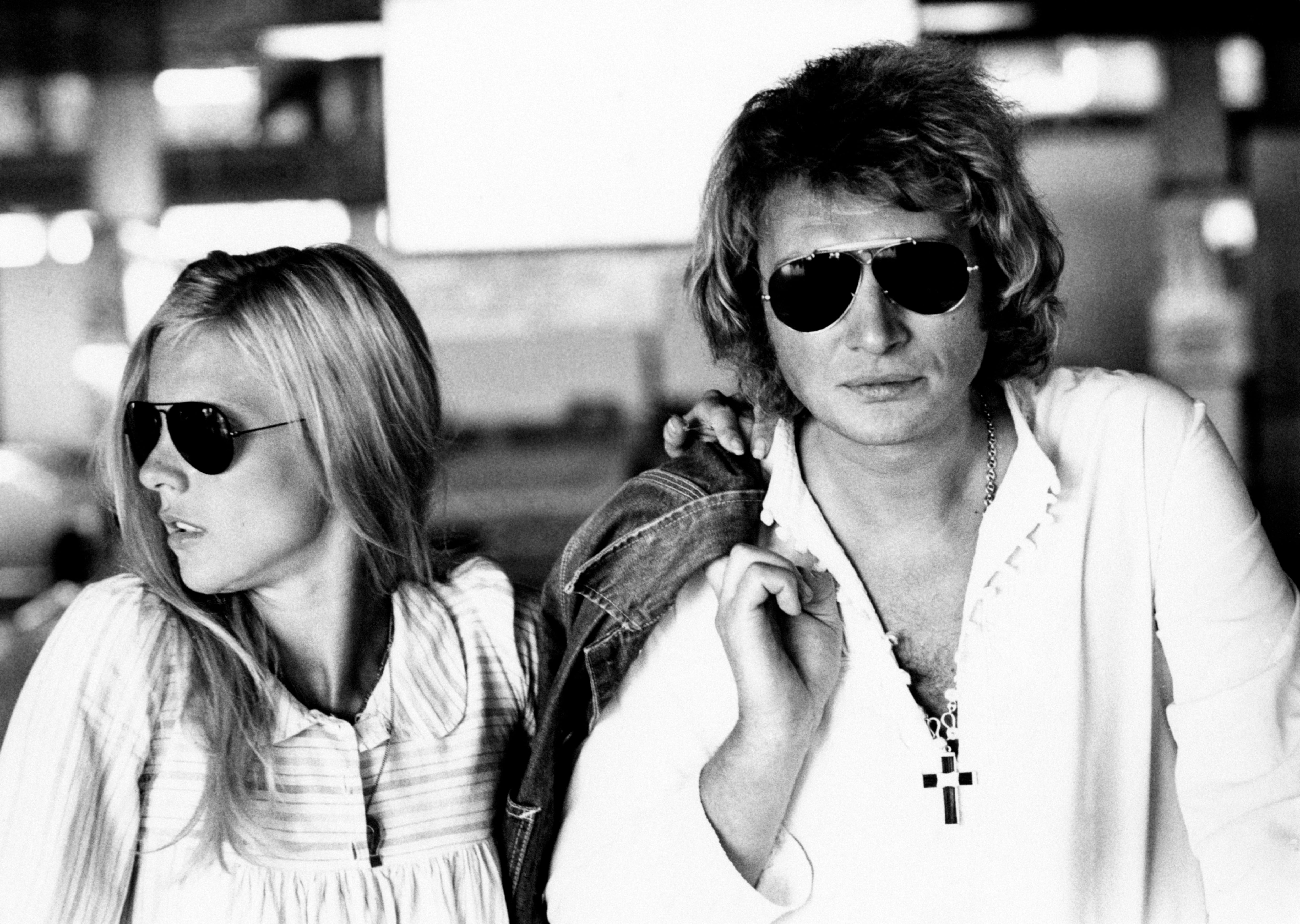 Sylvie Vartan y su marido Johnny Hallyday en 1973