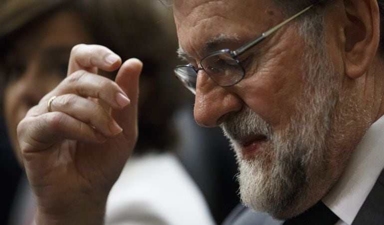 Mariano Rajoy, durante el debate de moción de censura.