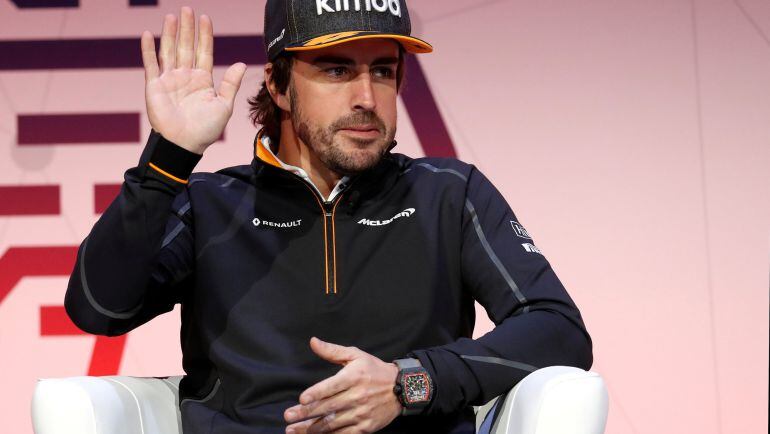 Fernando Alonso, este martes en Barcelona.