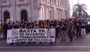 Manifestación trabajadores del Puerto de Valencia