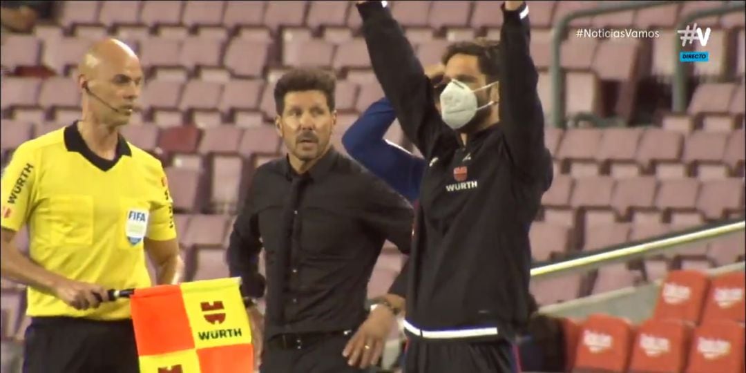 Diego Pablo Simeone, en el momento del cambio de Griezmann