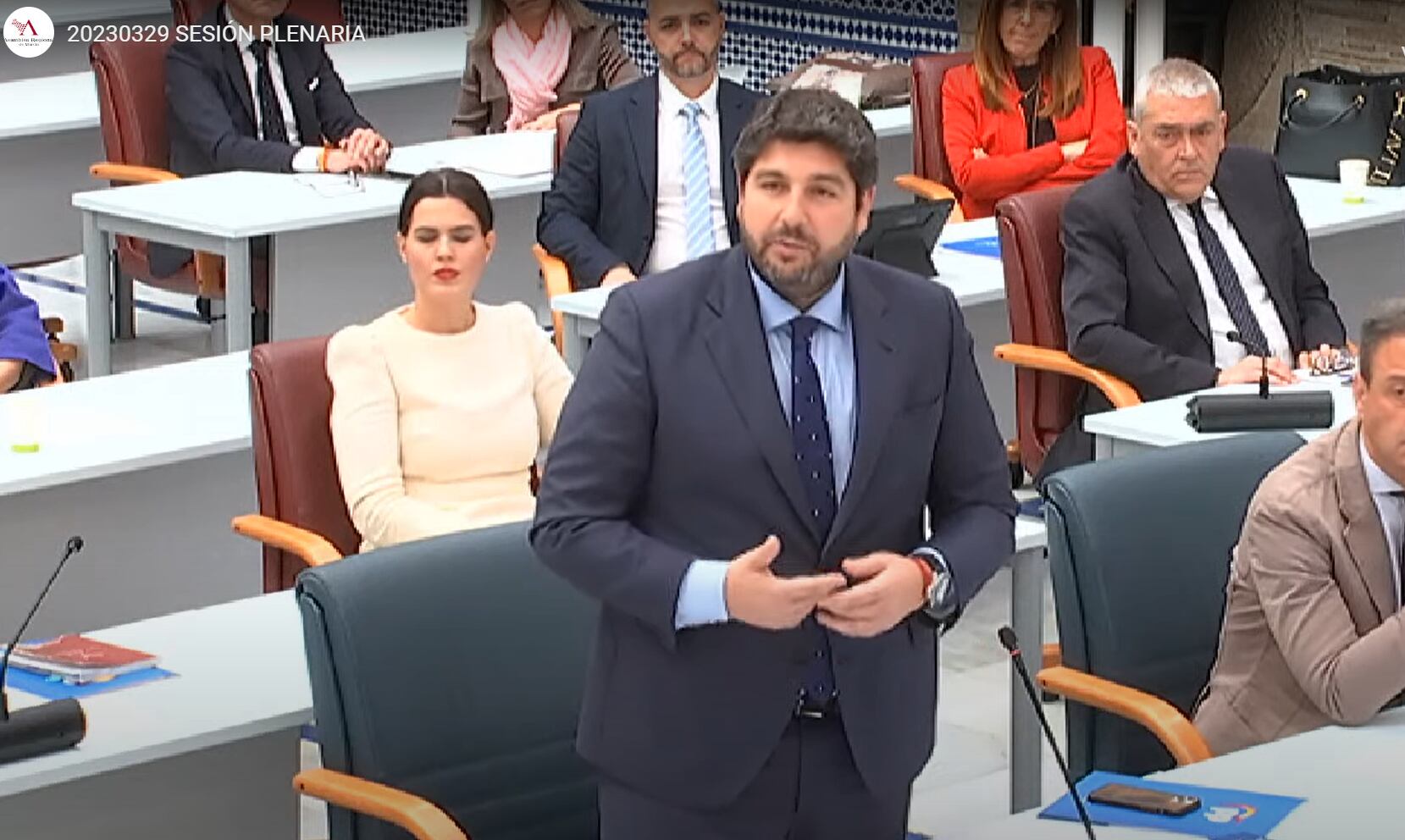 El presidente López Miras interviene en el ultimo pleno de la Asamblea Regional de esta legislatura