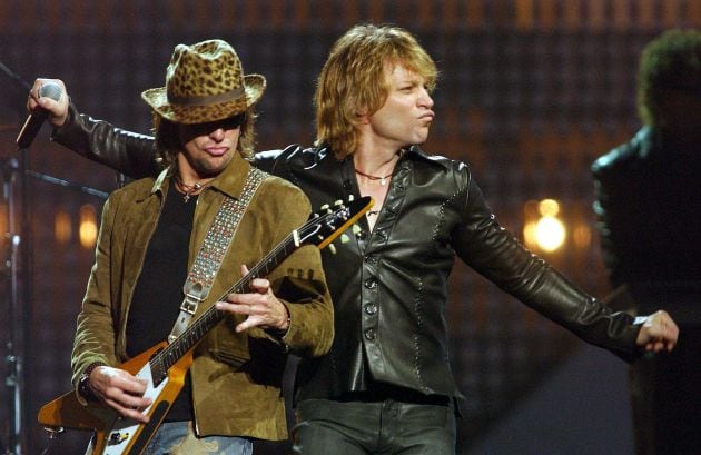 Bon Jovi durante la gala de los EMAs de 2002 en Barcelona.