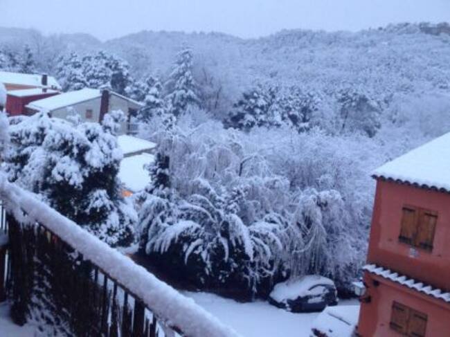 Imatge de la nevada a Prades.