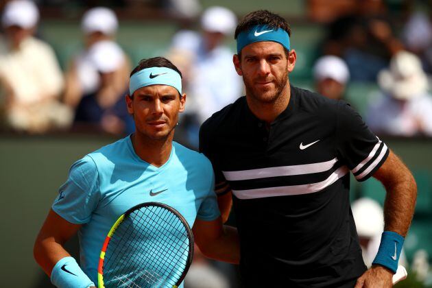 Nadal y Del Potro en Ronald Garros este año