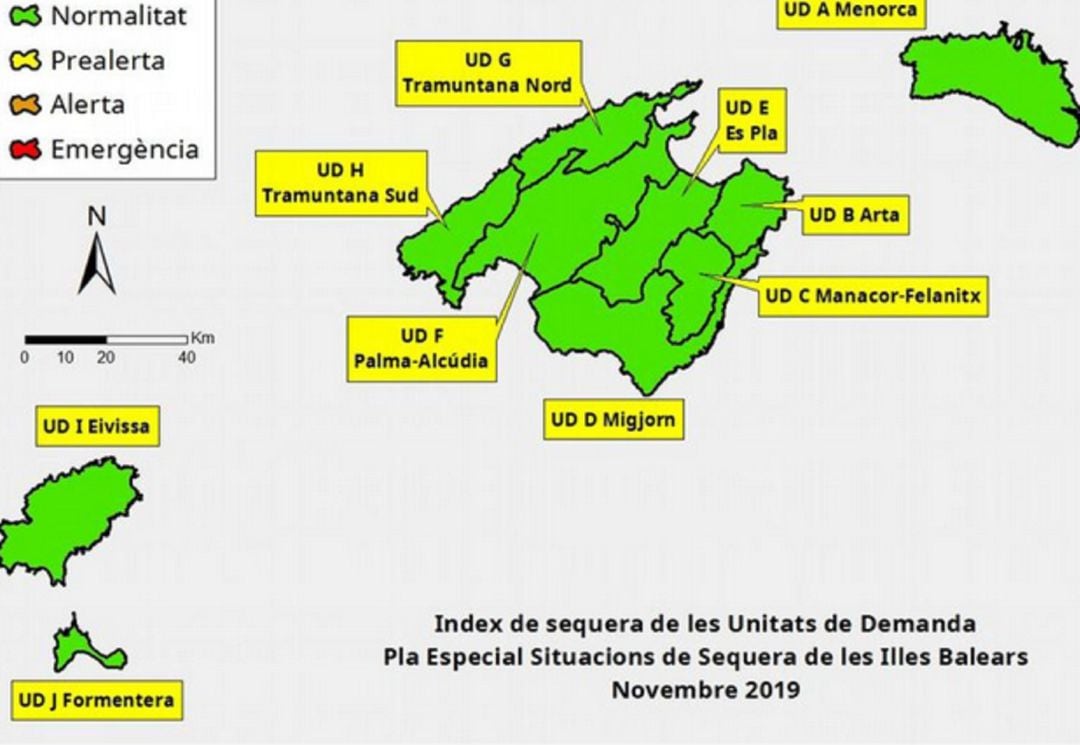 Estado de las masas hídricas en noviembre