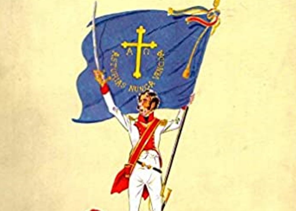 Ilustración de la portada de ‘Asturias por la independencia y libertad de España: 25 de mayo de 1808’ de Jesús Evaristo Casariego, publicado en 1977 por el IDEA