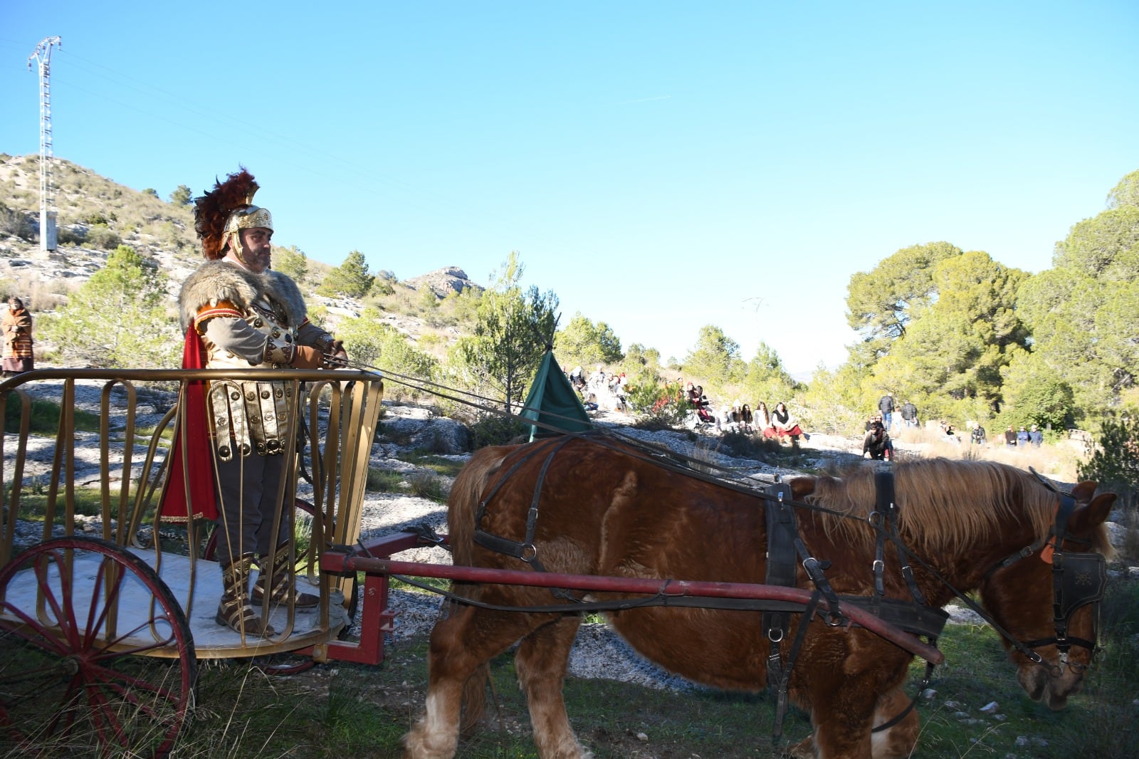 Uno de los romanos en su cuádriga