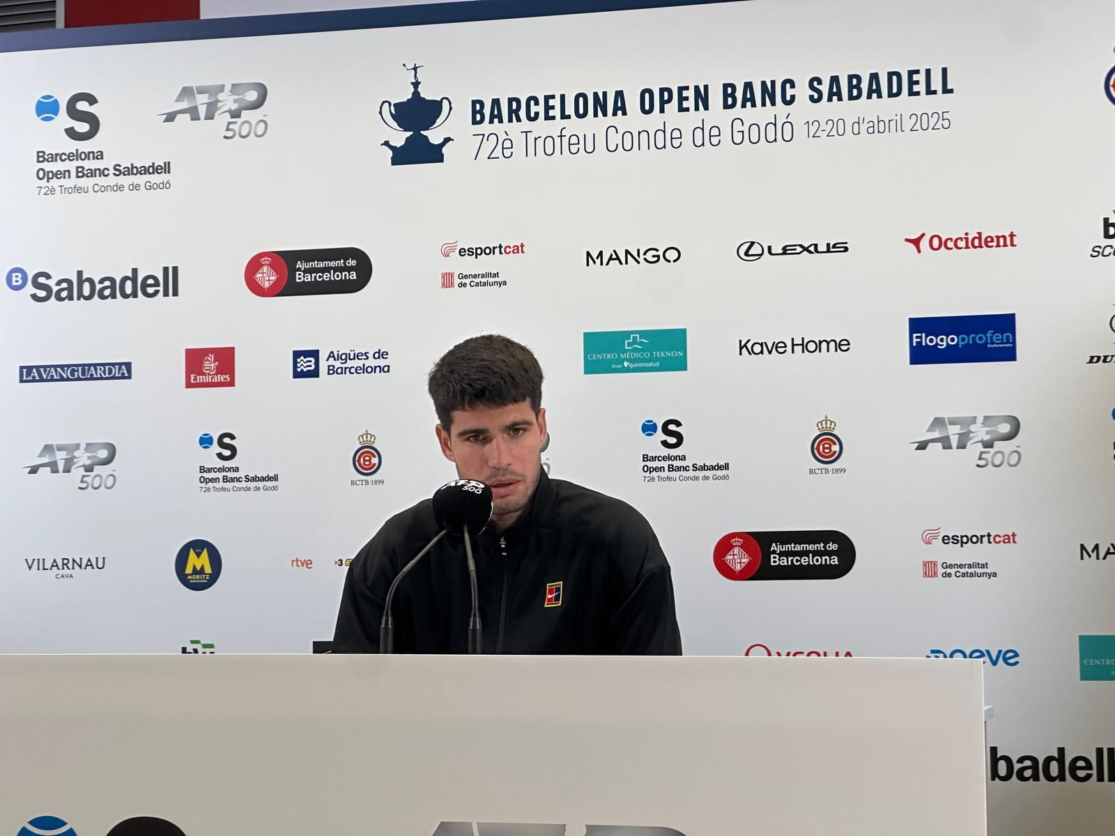 Carlos Alcaraz, en rueda de prensa tras vencer su partido a De Miñaur