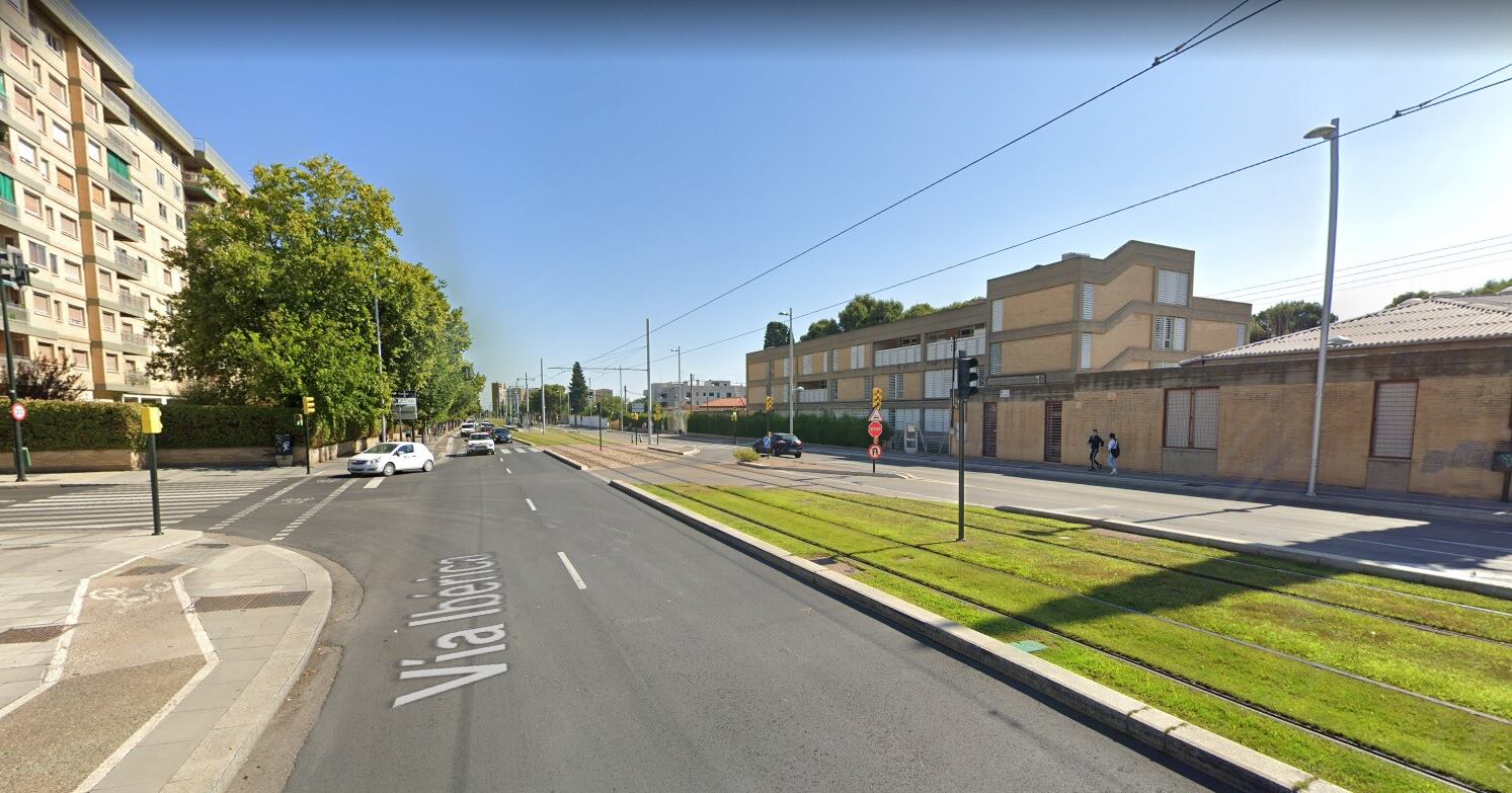 Cruce de Vía Ibérica con la calle Argualas de Zaragoza