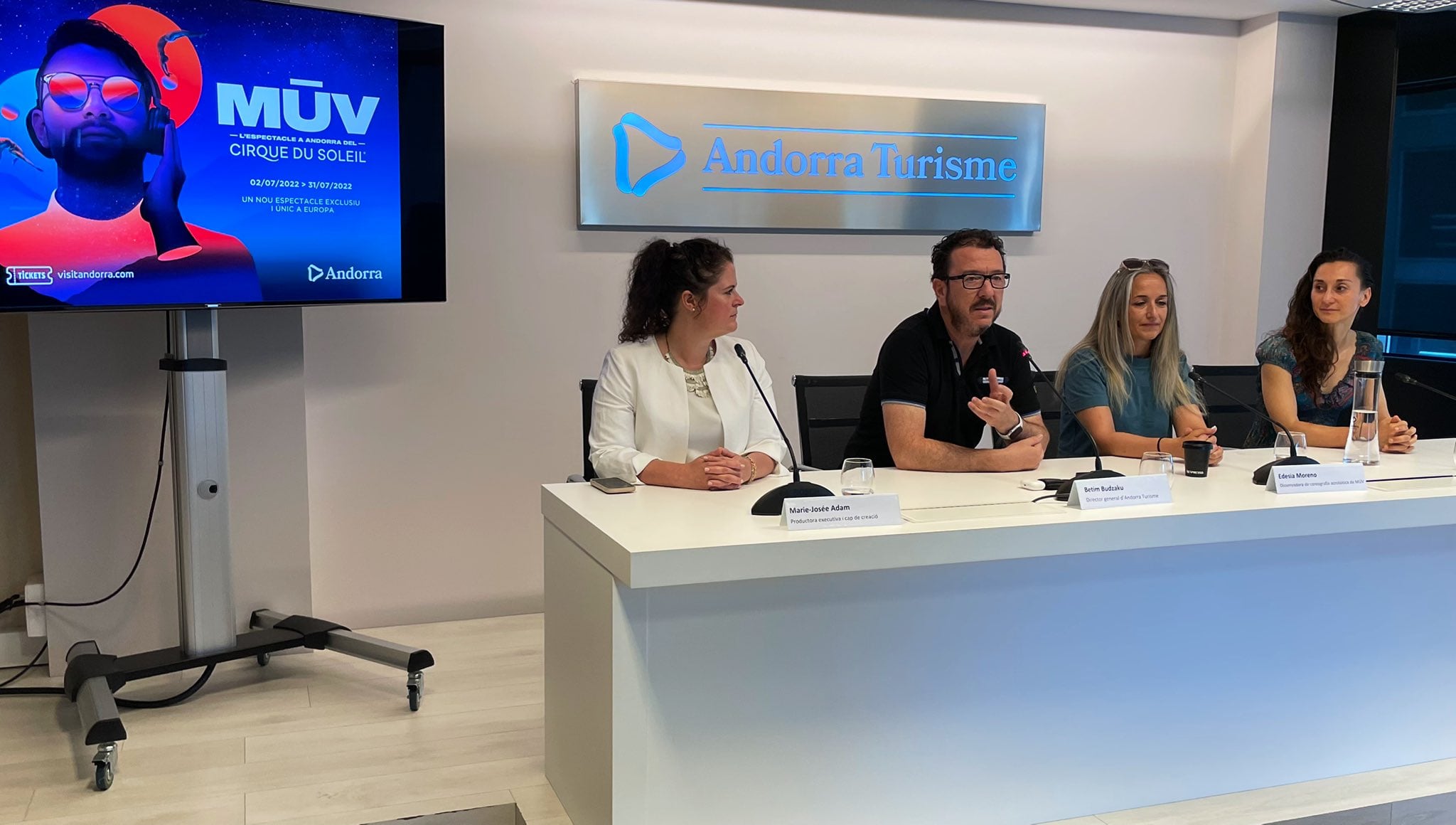 El Gerent d&#039;Andorra Turisme, Betim Budzaku, durant la presentació del Cirque du Soleil