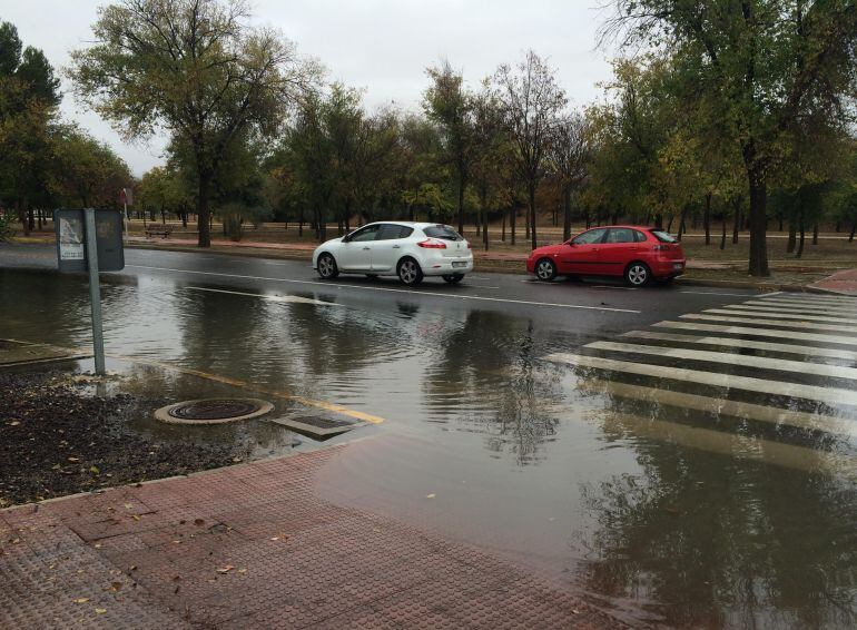 Imagen de una zona de Campollano afectada por las lluvias