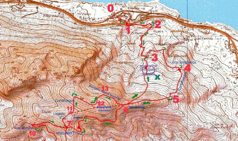 Esquema del X Enduro de Cerredo.