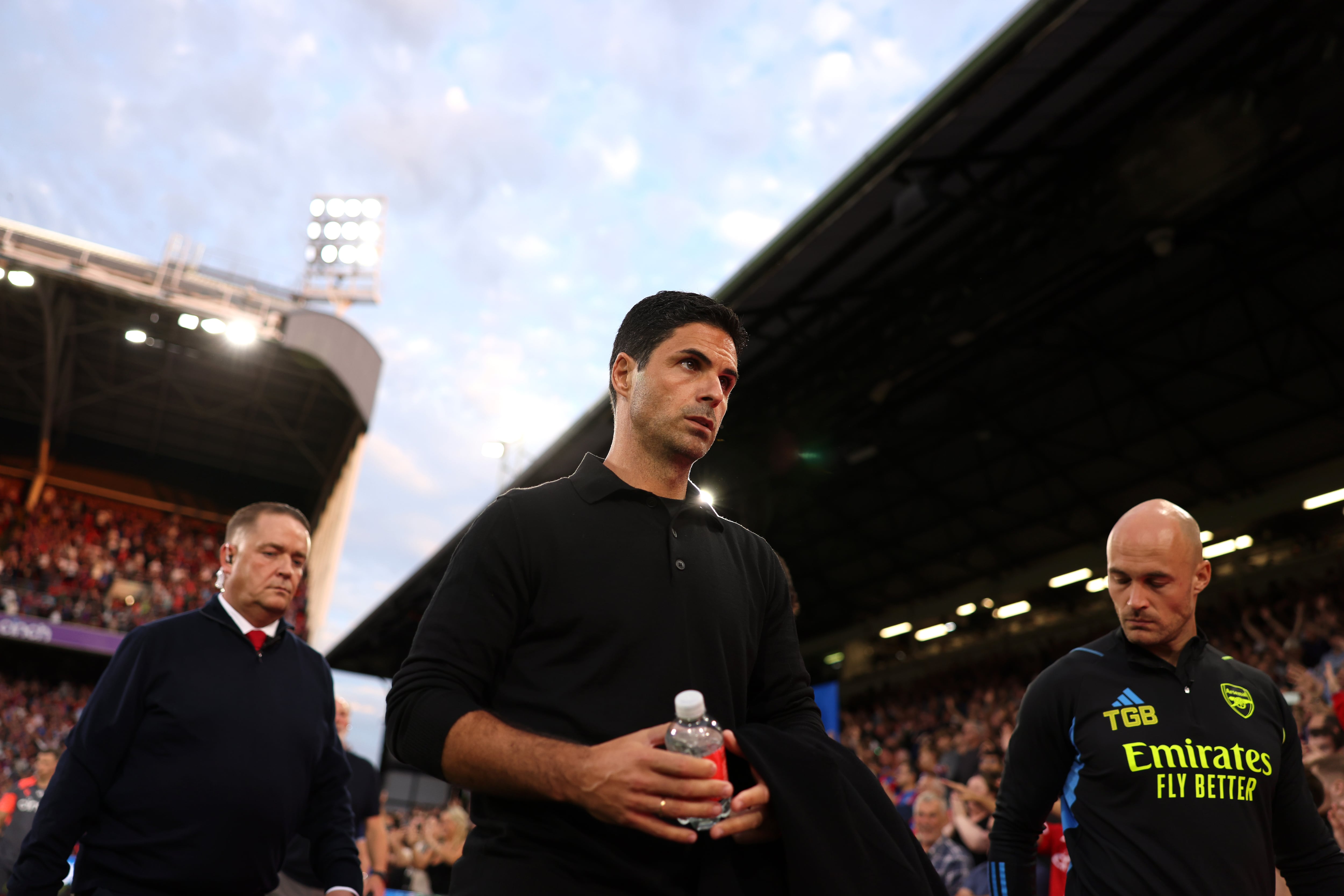 Mikel Arteta, entrenador del Arsenal, durante el partido contra el Crystal Palace