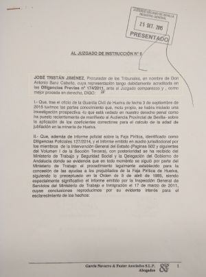 Diligencias presentas al juzgado nº6 de Sevilla.