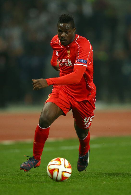 Balotelli, durante un partido con el Liverpool