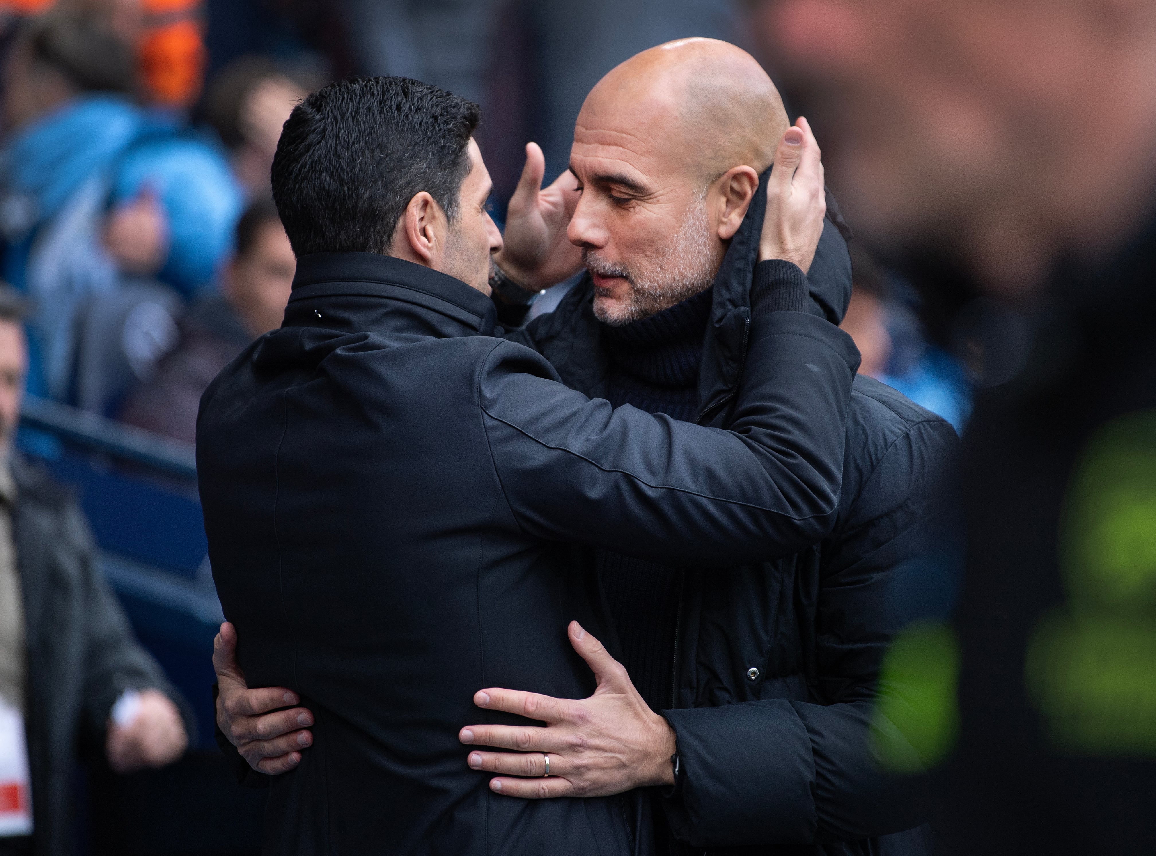 Mikel Arteta y Pep Guardiola.