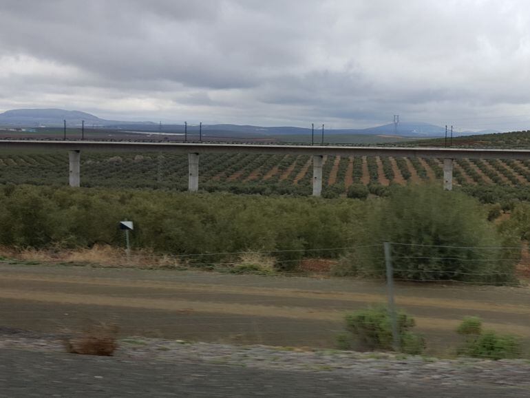 Obras del AVE de Granada entre Antequera y Archidona(Málaga)