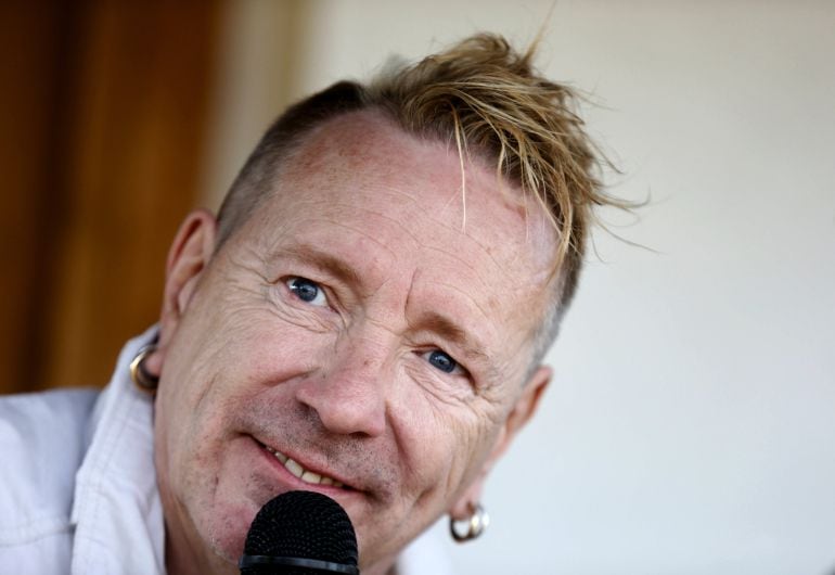 El músico John Lydon, más conocido como Johnny Rotten cuando lideraba como vocalista los Sex Pistols, este martes en Usurbil.