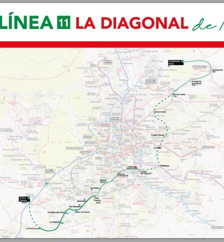 Así quedará la Línea 11 tras las ampliaciones previstas en Metro