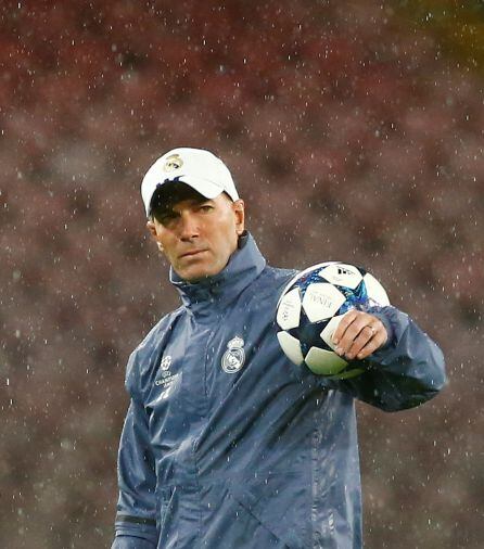 Zidane durante el entrenamiento.