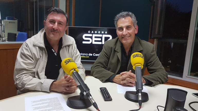 Francisco Fernández Mañanes y José Angel San Martín en el estudio de la Ventana 