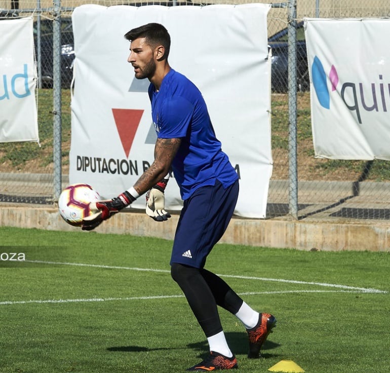 Álvaro Ratón, durante un entrenamiento