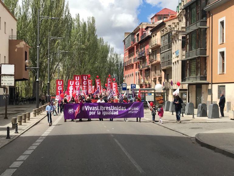 Las reivindicaciones por la igualdad han encabezado la manifestación del 1º de Mayo en Aranda