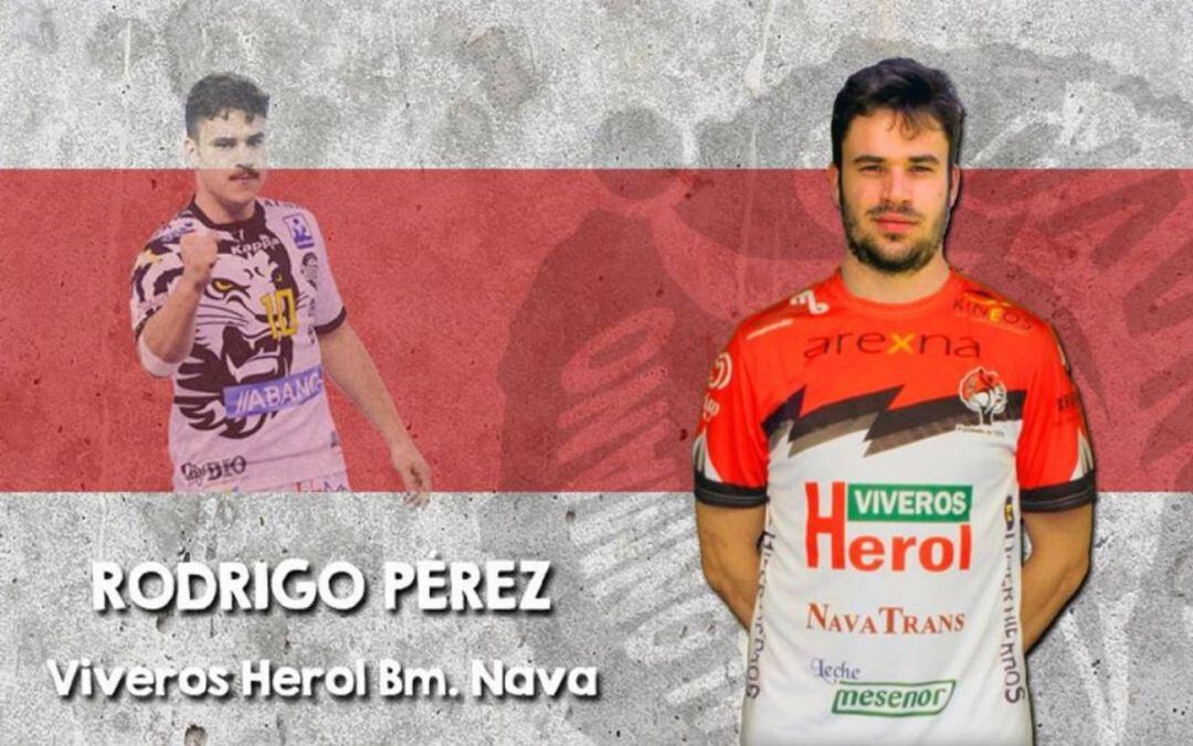 Rodrigo Pérez posa con la camiseta del BM Nava 