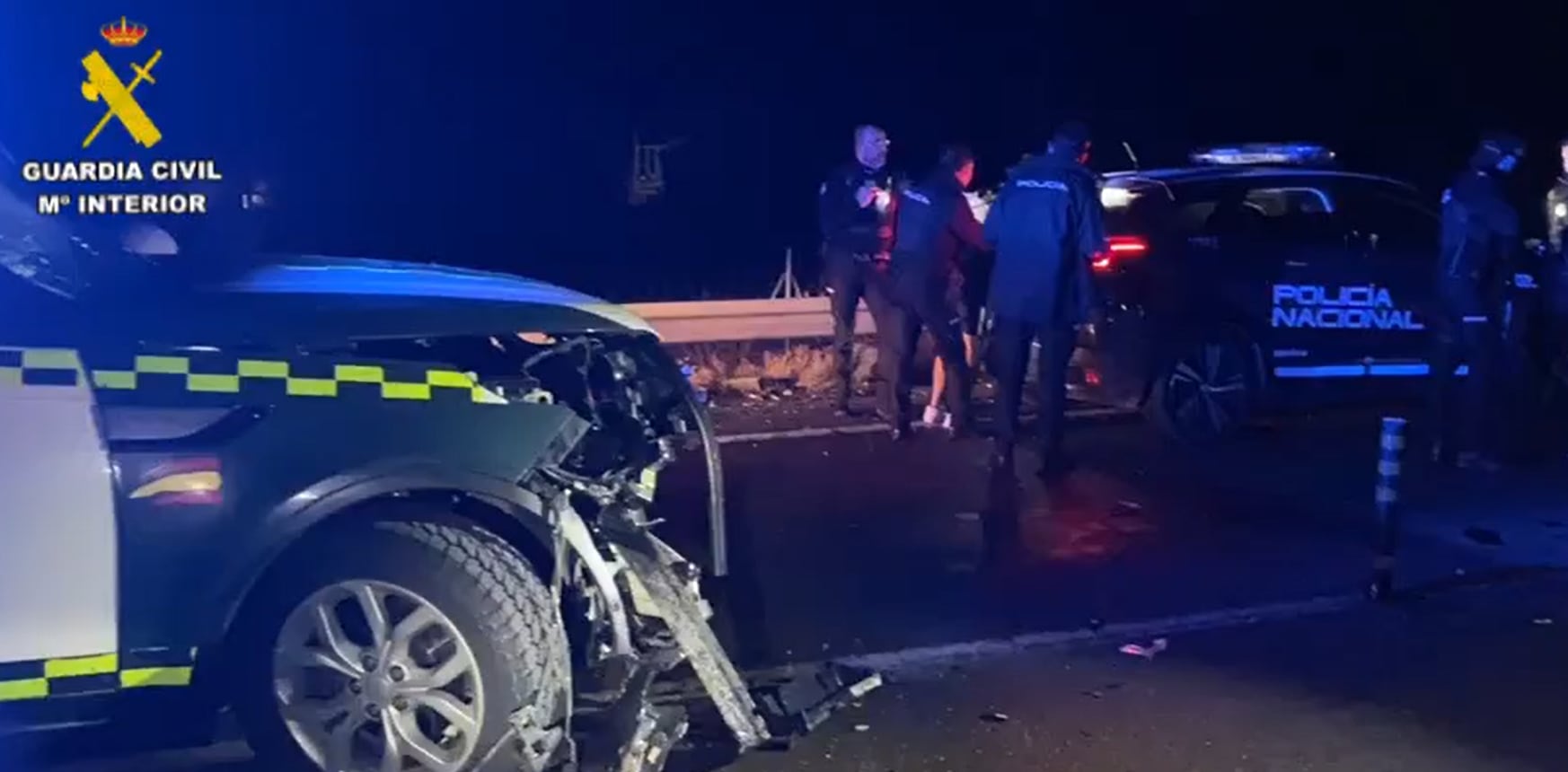 Coche fugado y accidente  en A-23 Sabiñánigo