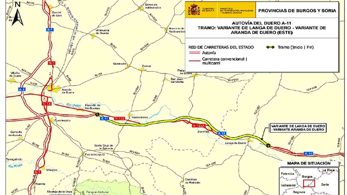 El Gobierno aprueba el proyecto de la A-11 entre Langa de Duero y Aranda de Duero