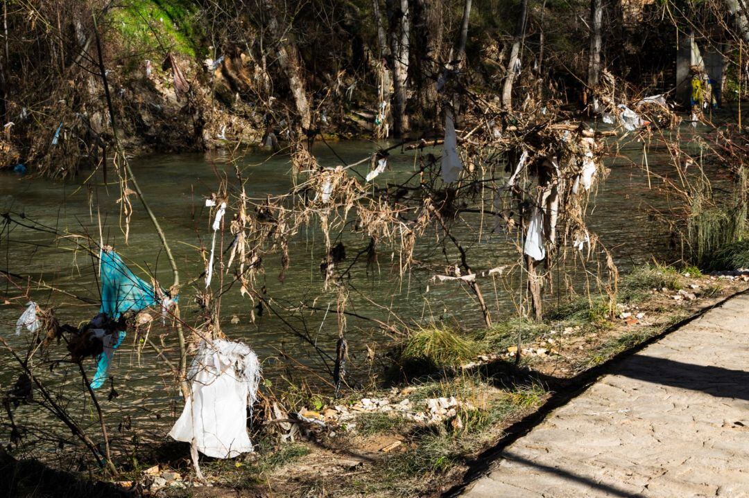 Aspecto que presentaban las riberas del río Júcar tras el temporal del mes de diciembre